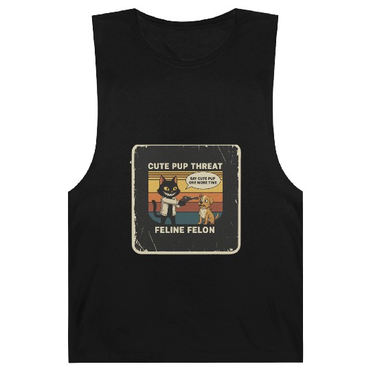 Cute Pup Threat Feline Felon Barnard Tanks