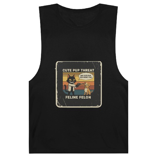 Cute Pup Threat Feline Felon Barnard Tanks