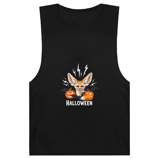 Whimsical Halloween Fox with Bat Wings Barnard Tanks