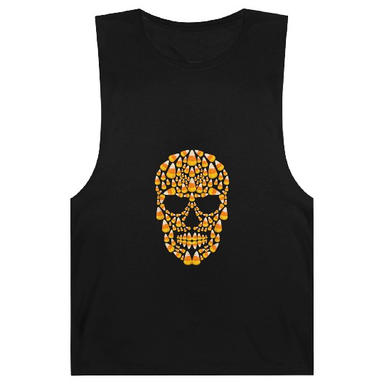 Candy Corn Skull Skeleton Halloween Costume Barnard Tanks
