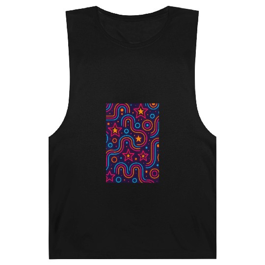 Neon Starburst Cosmic Pattern Barnard Tanks