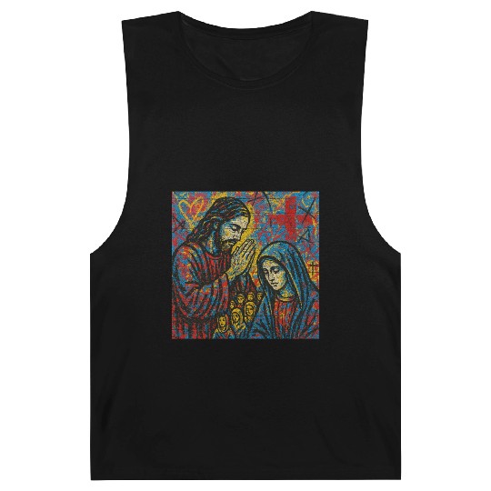 Praying Jesus and Virgin Mary Mosaic Barnard Tanks