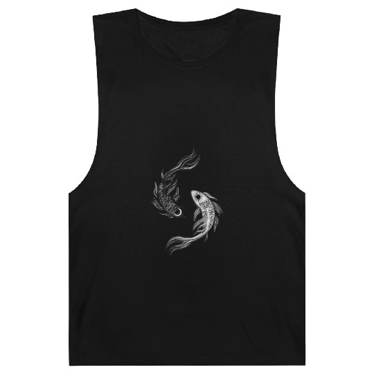 Ethereal Black & White Koi Fish Yin Yang Design Barnard Tanks