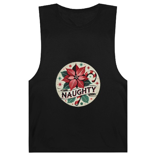 Festive Poinsettia Naughty Holiday Design Barnard Tanks