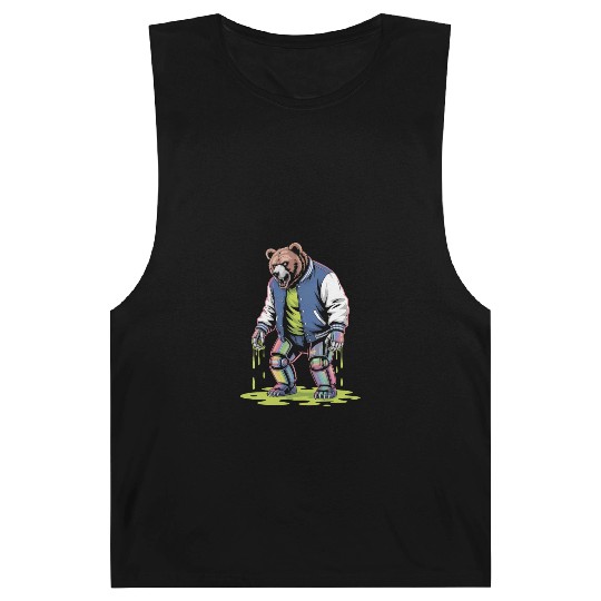 Cyber Toxic Grunge Bear Streetwear Futuristic Barnard Tanks