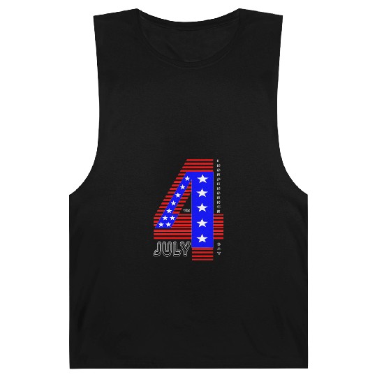 July 4th Stars and Stripes Independence Design Barnard Tanks