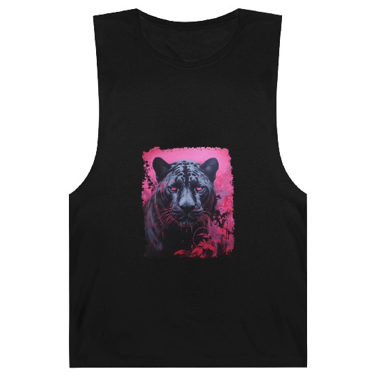 Pink Pop Art Black Panther  Barnard Tanks