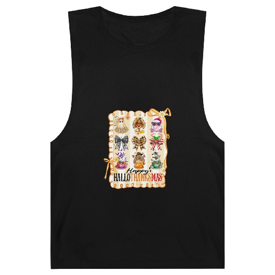 Thanksgiving Christmas Happy Hallothanksmas Barnard Tanks