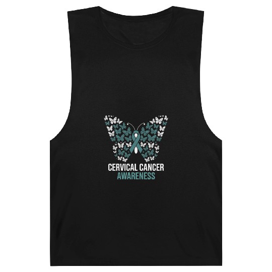 Cervical Cancer Awareness Butterfly Design Barnard Tanks