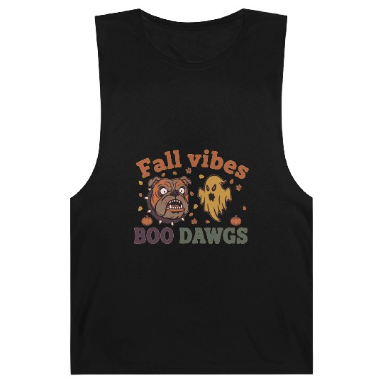 Fall vibes | Halloween Bulldog Ghost  Barnard Tanks