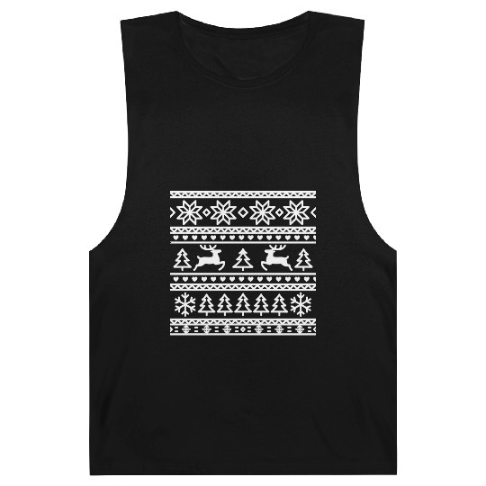 Festive Winter Wonderland Pattern Barnard Tanks