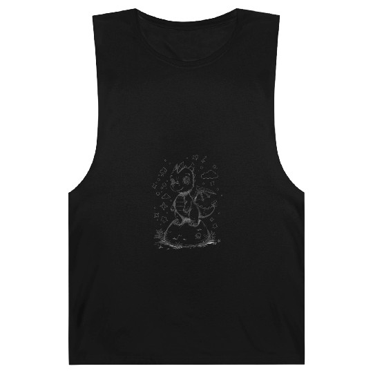 Whimsical Baby Dragon Stardust Illustration Barnard Tanks