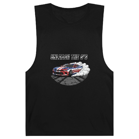 Patriotic American Muscle Car Barnard Tanks