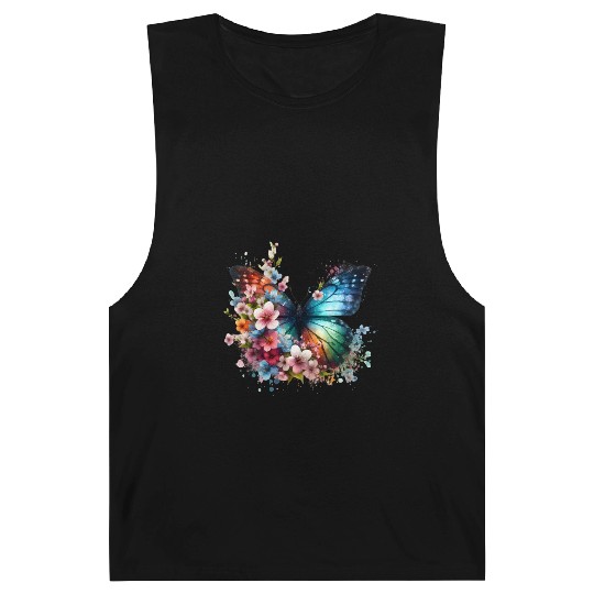 Colorful Butterfly Blossom Fusion Barnard Tanks