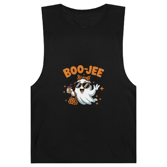 Boo-Jee Ghost Cute Leopard Print Halloween Boojee Barnard Tanks