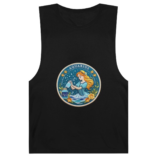 Aquarius Stylish Watercolor Zodiac Illustration Barnard Tanks