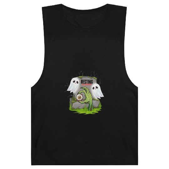 Spooky Graveyard with Ghosts and Eye Barnard Tanks