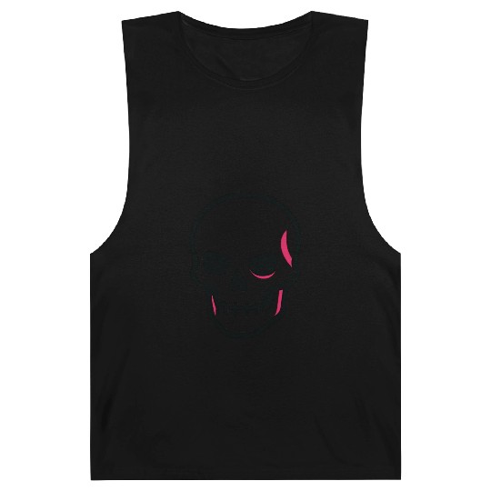 Neon Pink Skull Graphic Design Barnard Tanks
