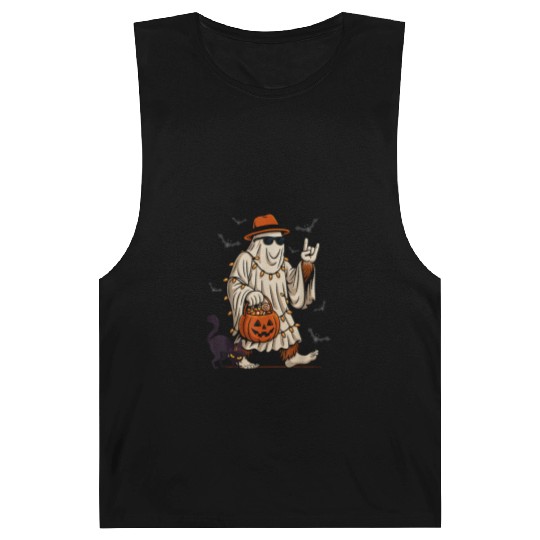 Funny Bigfoot Ghost Halloween Costume Sasquatch Barnard Tanks
