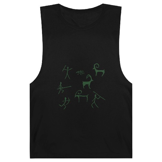 Caveman hunting cave drawings Barnard Tanks