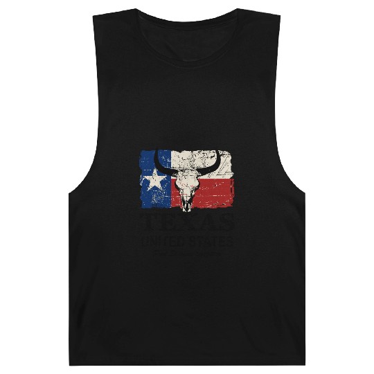 Texas Bull Flag - Vintage Look Barnard Tanks