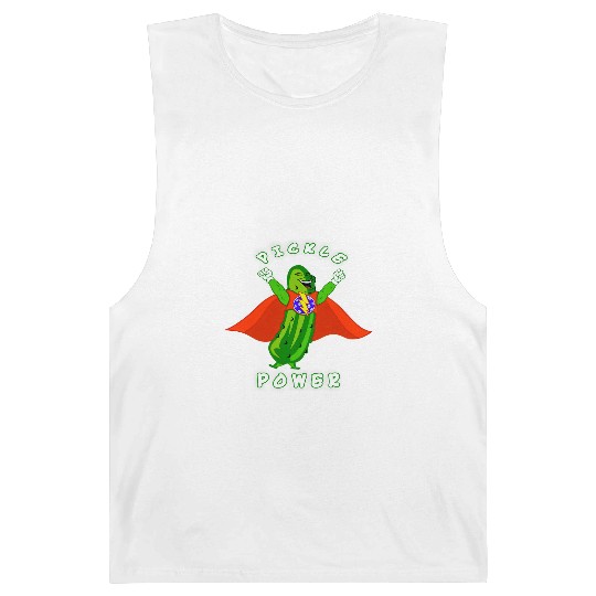 Pickleball Pickle Power Superhero Barnard Tanks