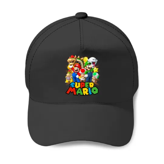 Super Mario Bros Group,Mario Luigi Yoshi Bowser Boo, Magic Kingdom,Disneyland Trip Family Baseball Caps