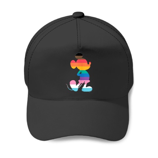 Disney Mickey Mouse Pride Inclusive Pose Rainbow Icon Fill Baseball Caps