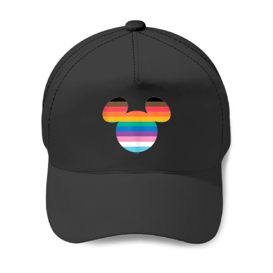 Disney Mickey Mouse Pride Inclusive Rainbow Head Icon Fill Baseball Caps