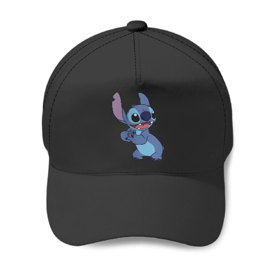 Womens Disney Lilo Stitch Cute Stitch Pose Left Chest Pocket Logo Baseball Caps