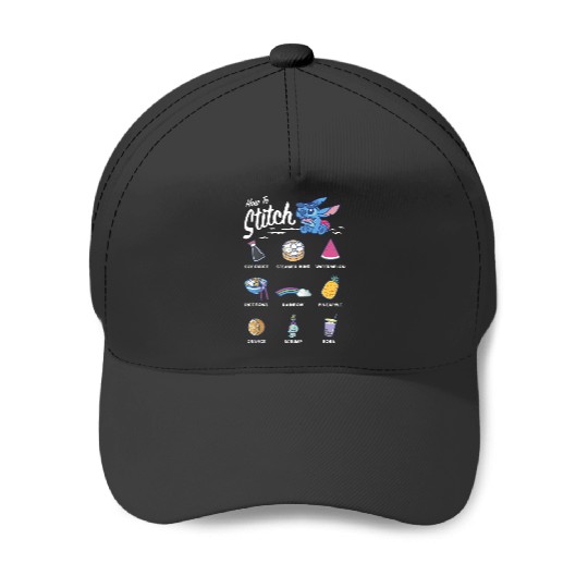 Disney Lilo Stitch How To Stitch Essentials Chest Logo Baseball Caps