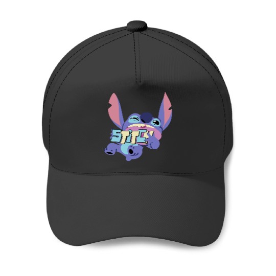 Disney Lilo Stitch Playful Silly Stitch Big Chest Portrait Long Sleeve Baseball Caps