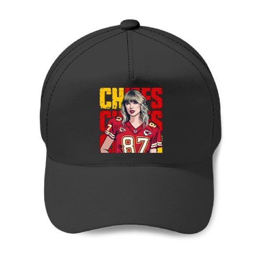 Discover Taylor Hearts Kelce in Chiefs Shirt, Traylor Swelce Taylor Version Baseball Caps