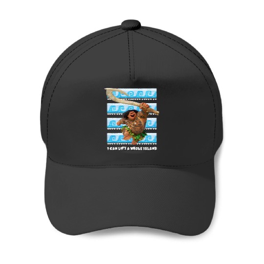 disneys Moana Maui I Can Lift A Whole Island Chest Portrait Baseball Caps