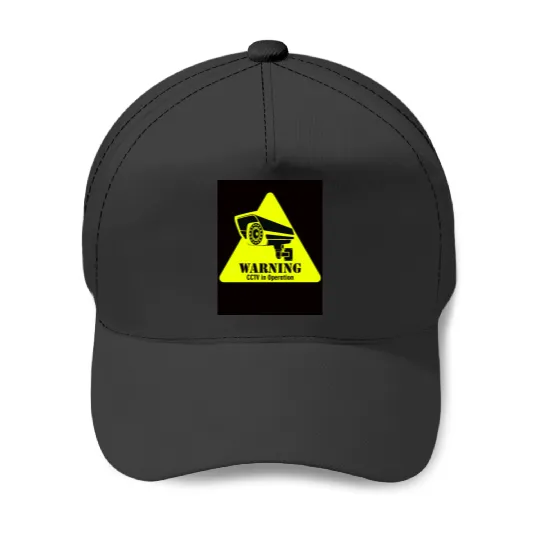 Discover warning cctv in operation Baseball Caps