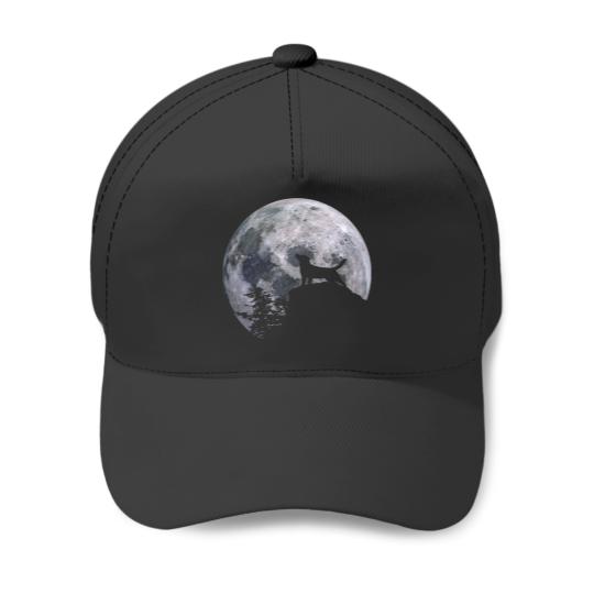 Funny Dog Tees Black Lab and Moon Halloween Dog Mom and Dog Baseball Caps