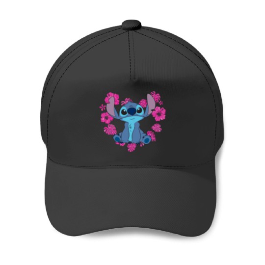  disneys Lilo Stitch Heart Flower Shape Cute Stitch Big Logo Trends Gift Baseball Caps