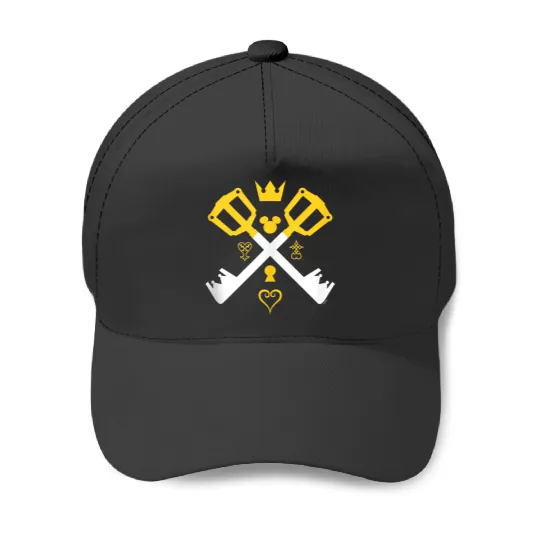 Disneys Kingdom Hearts Iconic Symbols Cross Keyblades Poster Baseball Caps