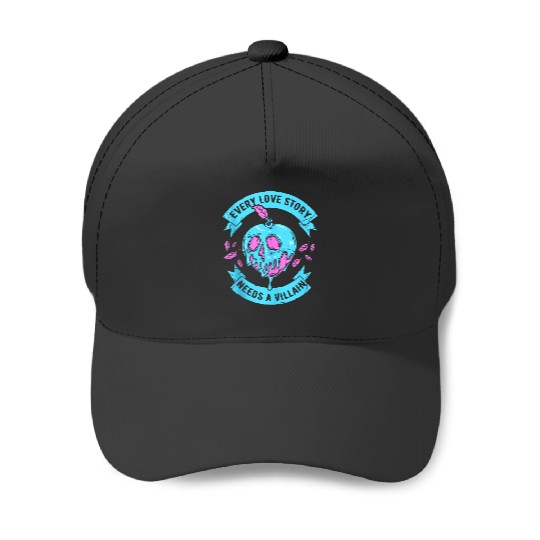 Disney Villains Valentines Day Love Story Poison Apple Logo Baseball Caps
