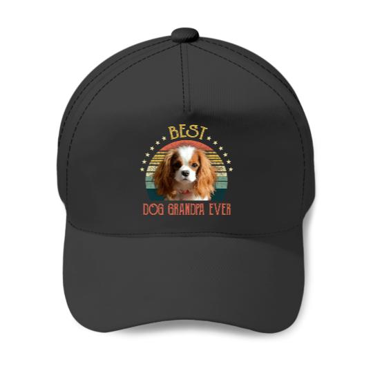 Mens Best Dog Grandpa Ever Cavalier King Charles Spaniel Fathers Day Gift - Quarantine - Baseball Caps