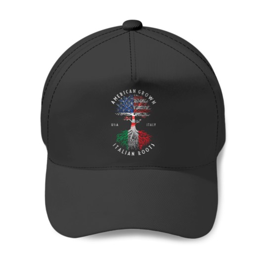 American Grown Italian Roots Italy Flag National Baseball Caps