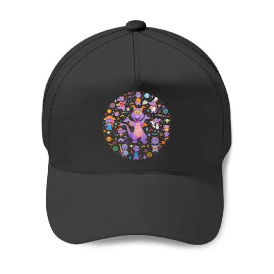 Disney Epcot Figment Baseball Caps, Epcot Figment Baseball Caps, Floral Epcot Baseball Caps