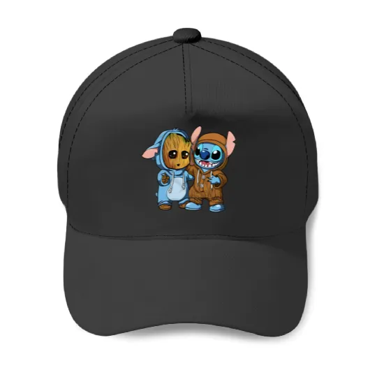 Disney Groot and Stitch Friends Funny Baseball Caps