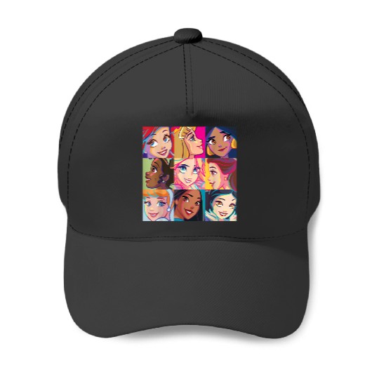 Discover Disney Princess Characters Pop Art Grid 9375 Baseball Caps