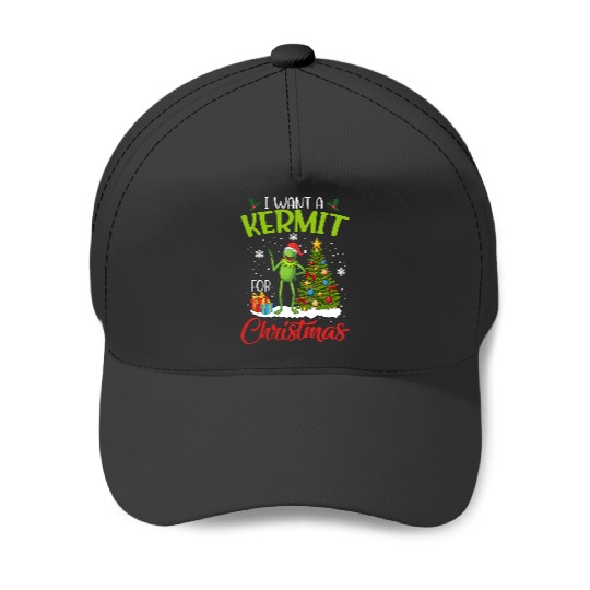 Disney The Muppets Christmas Baseball Caps, I Want A Kermit For Christmas Baseball Caps