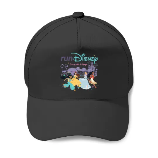 Discover Retro Run Disney Marathon Princess Baseball Caps