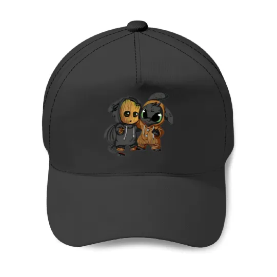 Disney Toothless and Groot Cute Friends Unisex Baseball Caps, Disneyland Family Vacation, I'm Groot Baseball Caps
