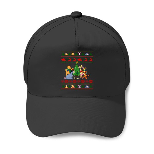 Retro Disneyland Winnie The Pooh Christmas Baseball Caps