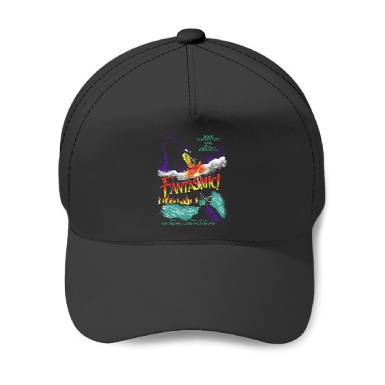 Retro Fantasmic Maleficent Dragon And Sorcerer Mickey Baseball Caps, Fantasia Disney Baseball Caps