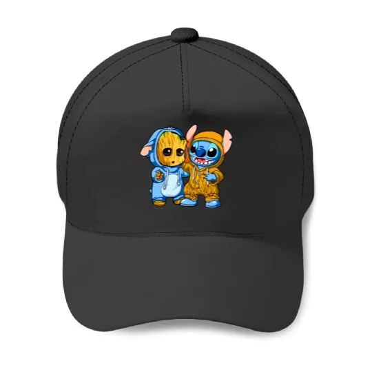 Stitch And Groot Baseball Caps, Disney Baseball Caps, Movie Baseball Caps, Friend Baseball Caps